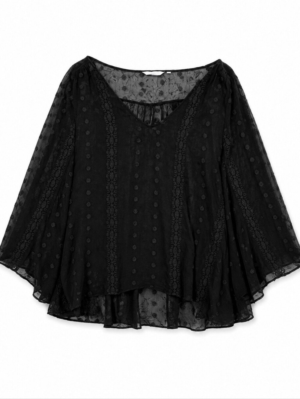 Zoa New York Black Sheer Blouse Size Medium